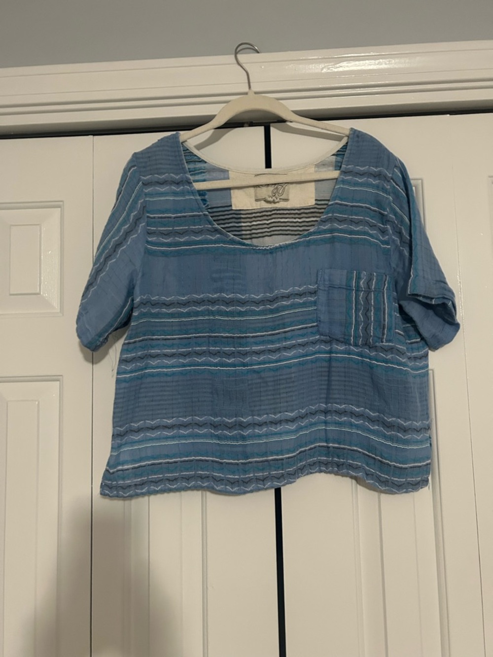 Ace & Jig  Blue Striped Scoop Neck Women’s Top